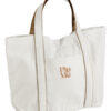 Pip & Me Heavyweight Medium Pocket Tote Bag - Soft White / Caramel