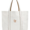 Pip & Me Heavyweight Large Pocket Tote Bag - Soft White / Caramel