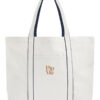 Pip & Me Heavyweight Large Pocket Tote Bag - Soft White / French Navy