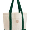Pip & Me Heavyweight Organic Varsity Tote - Natural / Green