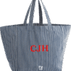 Pip & Me Striped Oversized Beach Tote Bag - Navy Stripe