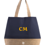 Pip & Me Canvas Jute Pastel Beach Tote - Costal Navy/​Natural