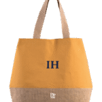 Pip & Me Canvas Jute Pastel Beach Tote - Golden Ochre/​Natural