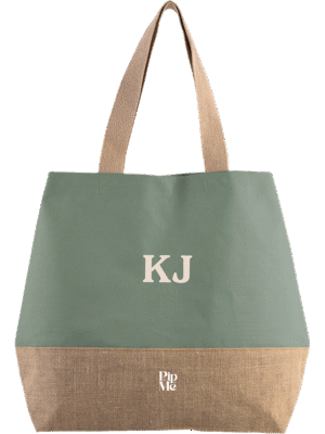 Pip & Me Canvas Jute Pastel Beach Tote