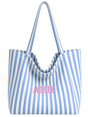 Pip & Me Canvas Midi Striped Beach Tote