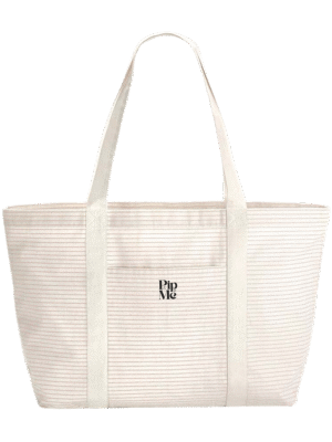 Pip & Me Organic Heritage Stripe Pocket Tote