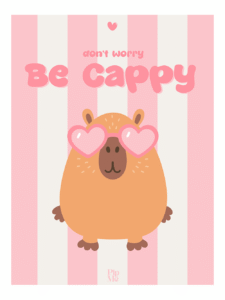 Pip & Me Capybara “Be Cappy” Organic Accessory Bag - Don’t Worry, Be Cappy