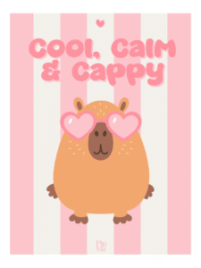 Pip & Me Capybara “Be Cappy” Organic Accessory Bag - Cool, Calm & Cappy