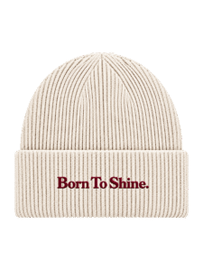 Pip & Me Organic Knit Kids Slogan Beanie - Almond