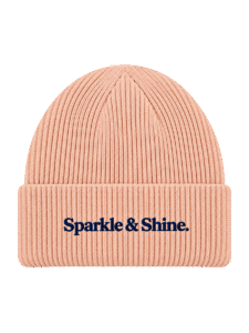 Pip & Me Organic Knit Kids Slogan Beanie - Soft Peach