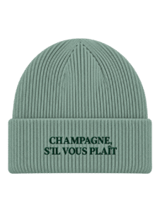 Pip & Me Deep Cuff Ribbed Slogan Beanie - Dusty Green