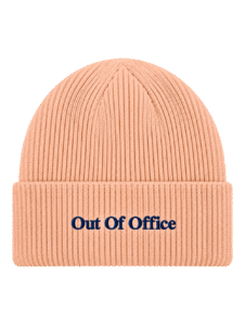 Pip & Me Deep Cuff Ribbed Slogan Beanie - Peach