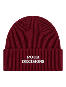 Pip & Me Deep Cuff Ribbed Slogan Beanie - Burgundy