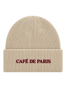 Pip & Me Deep Cuff Ribbed Slogan Beanie - Natural Stone