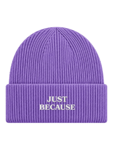 Pip & Me Deep Cuff Ribbed Slogan Beanie - Violet