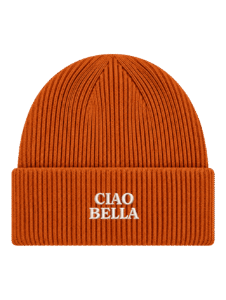 Pip & Me Deep Cuff Ribbed Slogan Beanie - Pumpkin