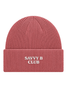 Pip & Me Deep Cuff Ribbed Slogan Beanie - Rose